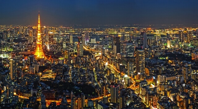 Tokyo skyline by night