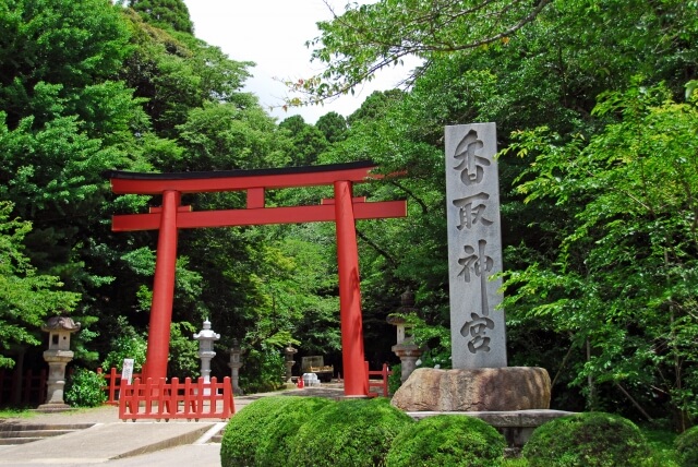 Katori shrine red torii gate