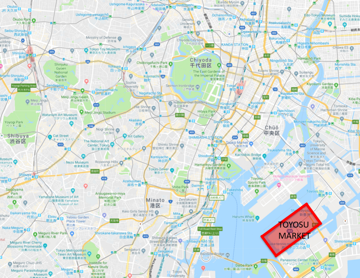 Toyosu market map