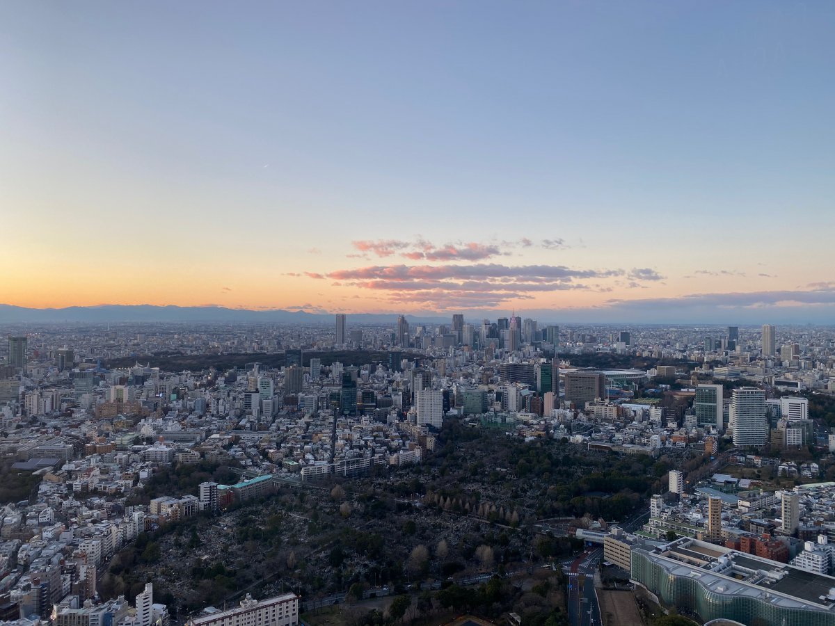 Tokyo skyline sunset from Mori Tower