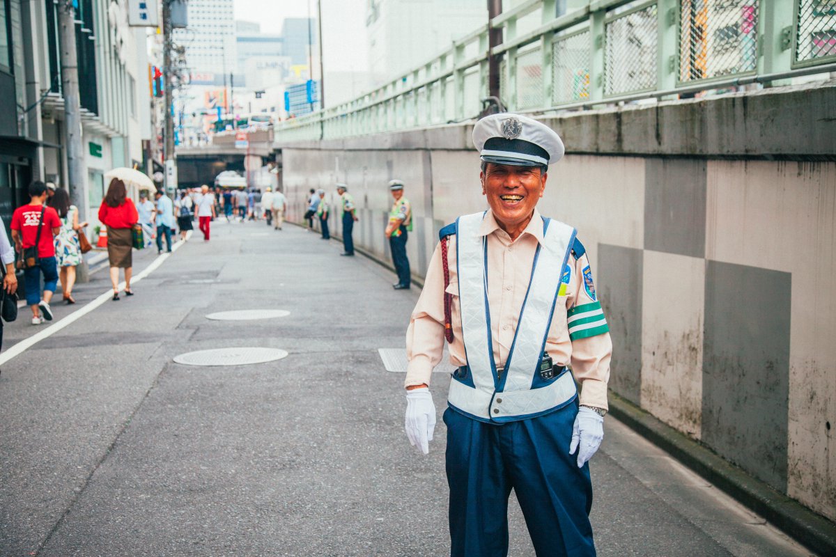 Smiling guard Okinawa