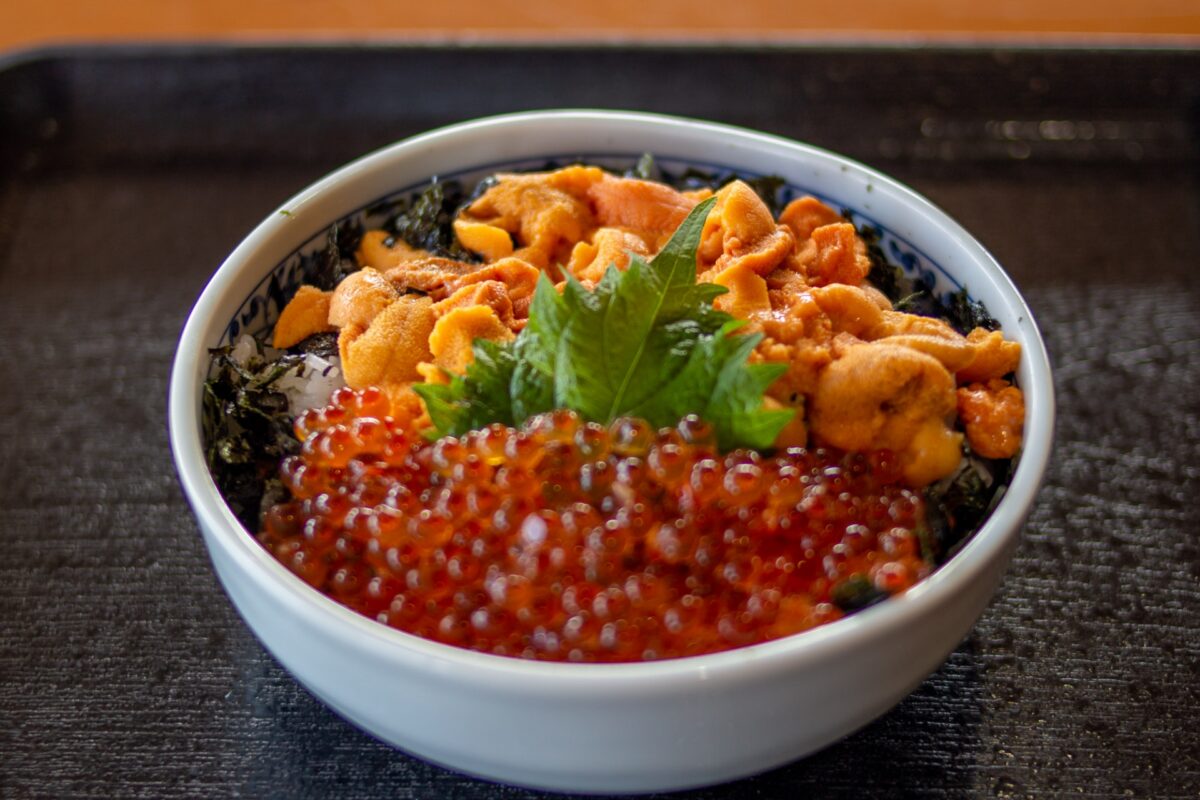 sea urchin and salmon roe 