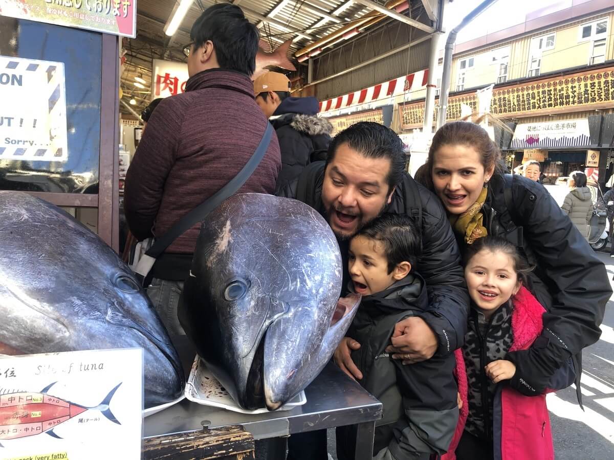 Tsukiji Fish Market, Tokyo, Family Friendly Destination in Japan, Food Tour, Tuna Cutting Show