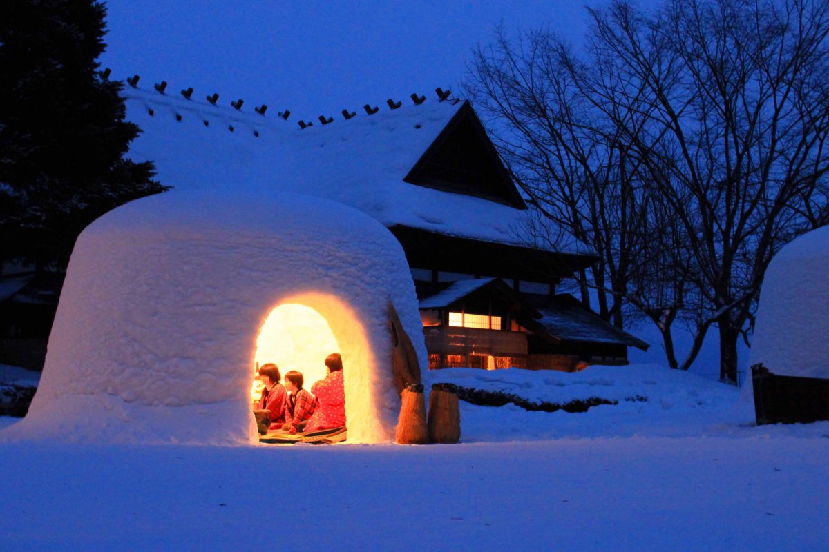 Japanese Kamakura Snow Hut Festivals