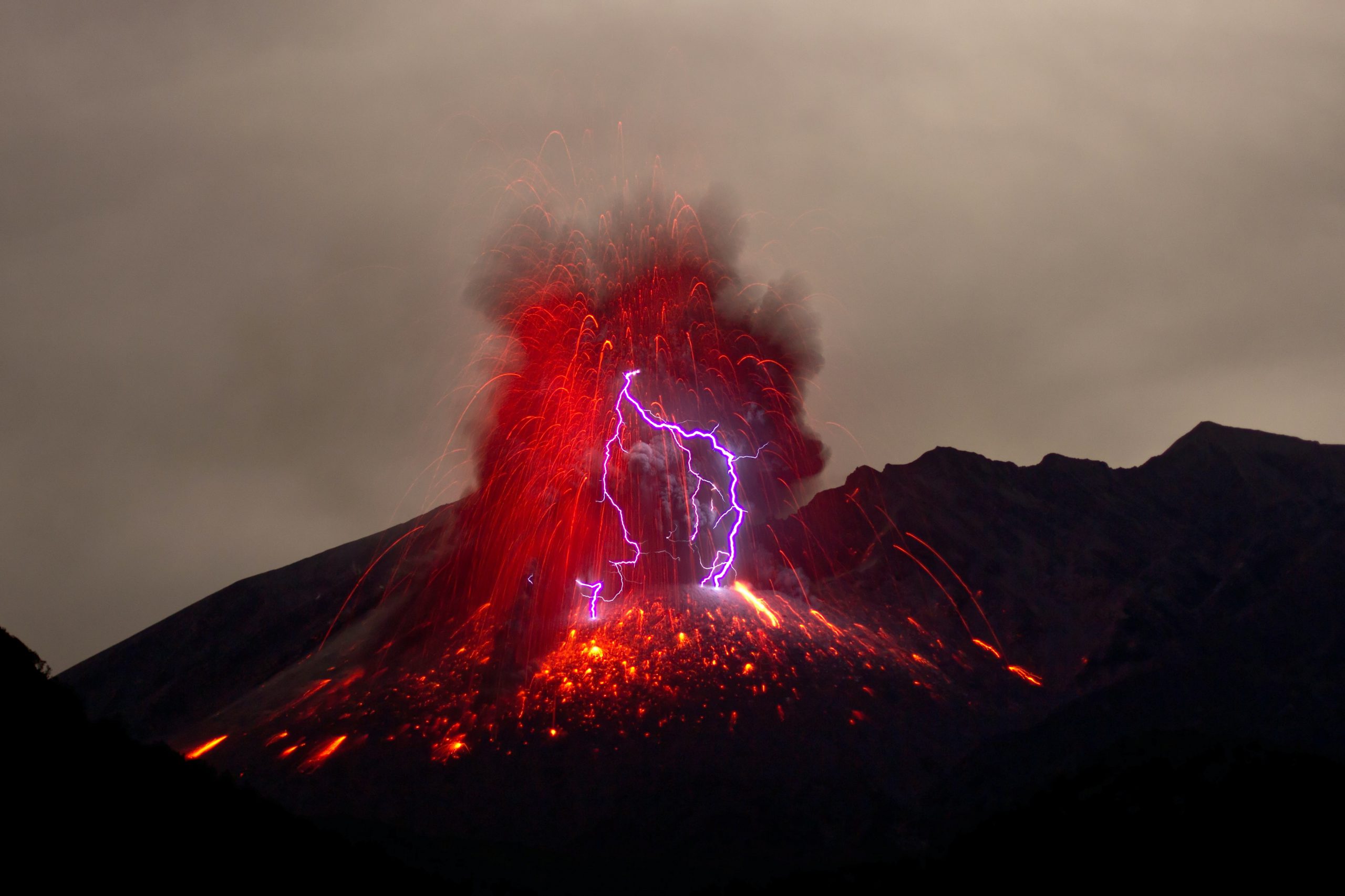 Mt Sakurajima volcanic ash sample rock lava eruption Japan black rock 