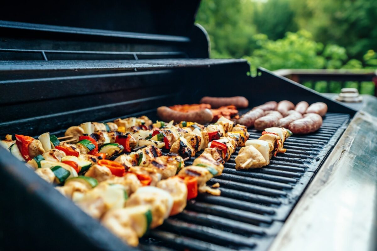 BBQ vegetable skewers