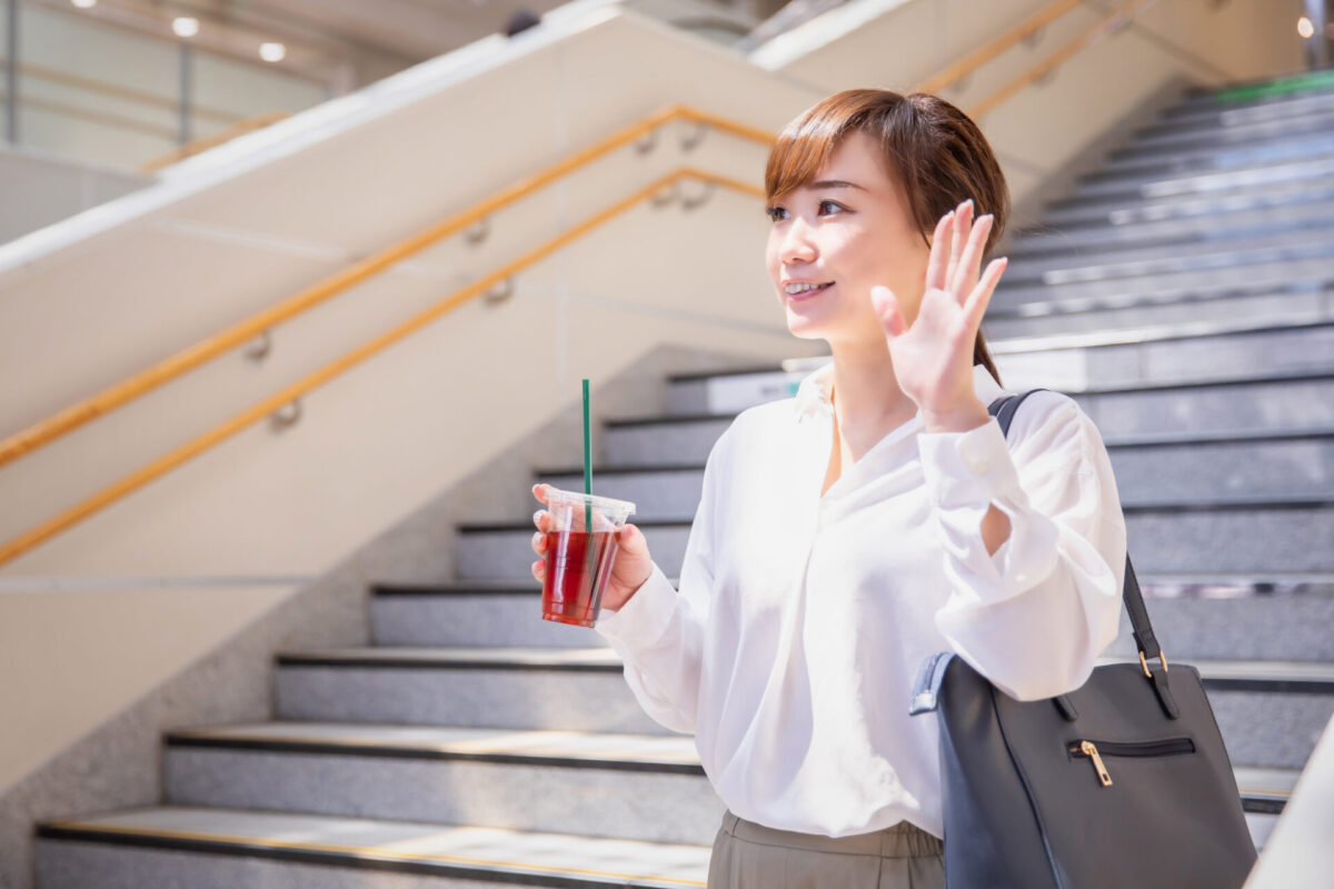 Business woman with coffee