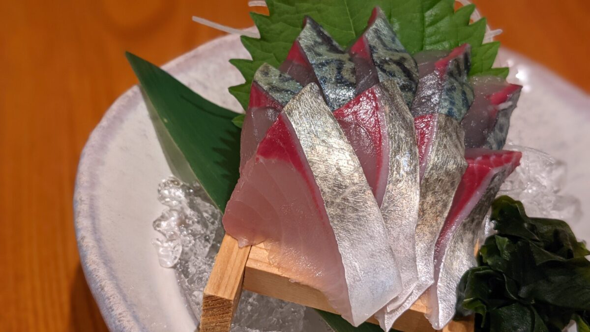 Mackerel saba sashimi