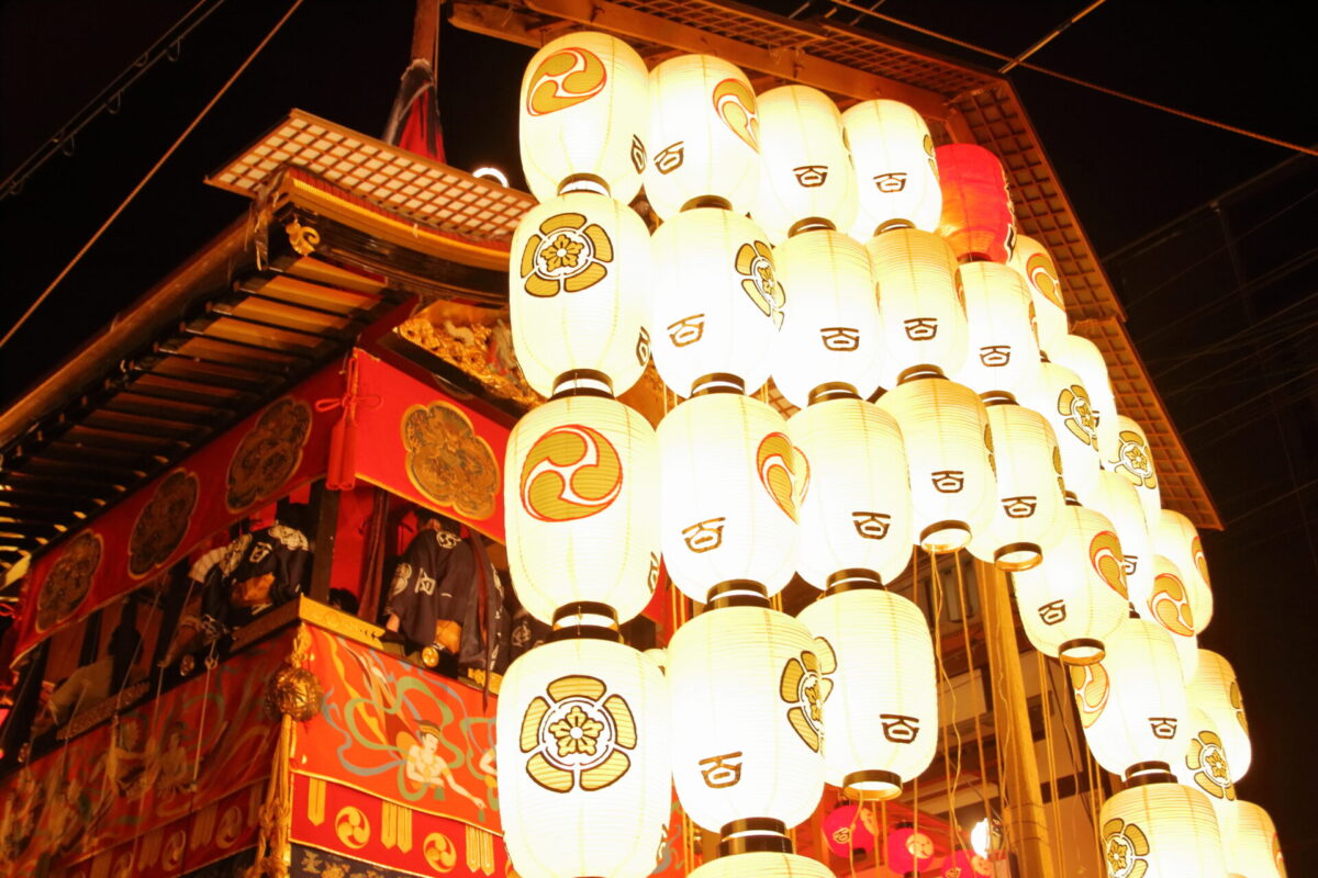 Float with lanterns