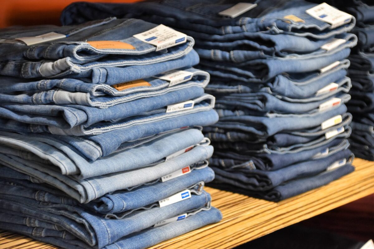 Jeans on shelf