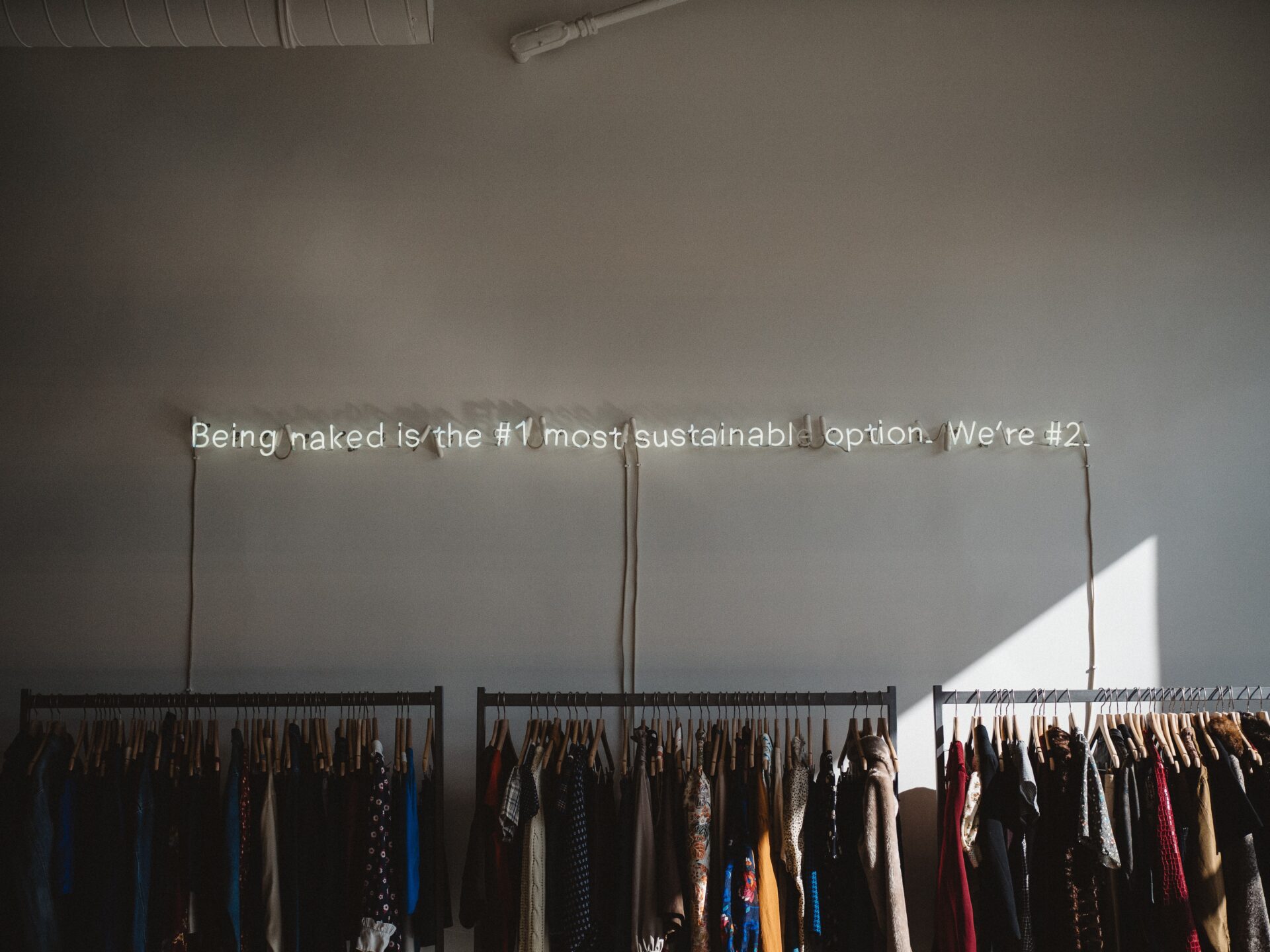 Sustainable fashion neon sign