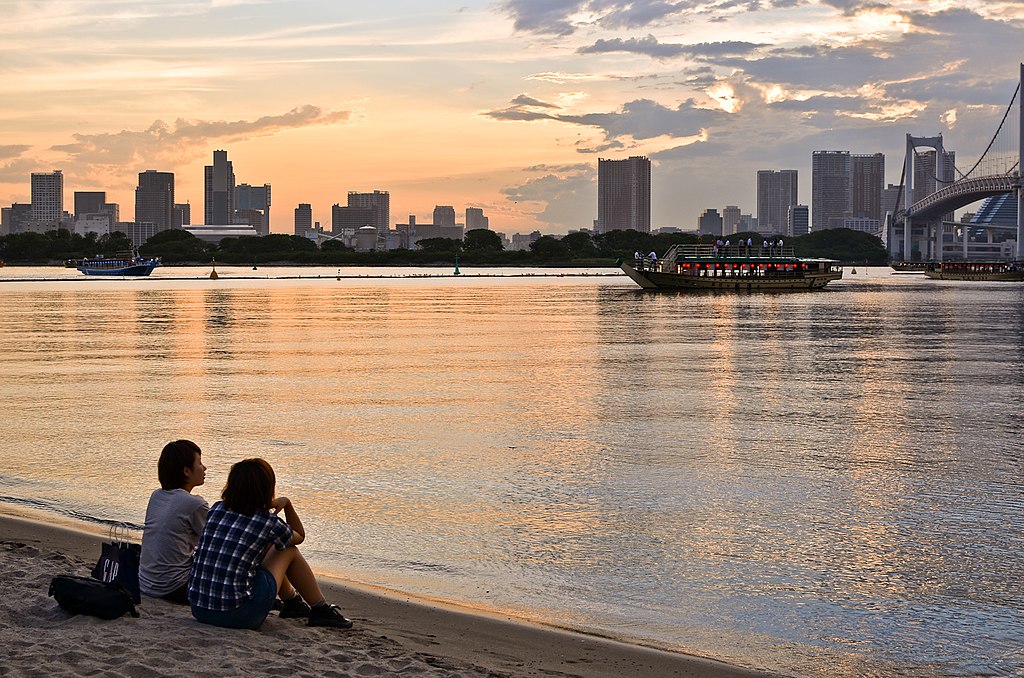 Odaiba seaside park beach