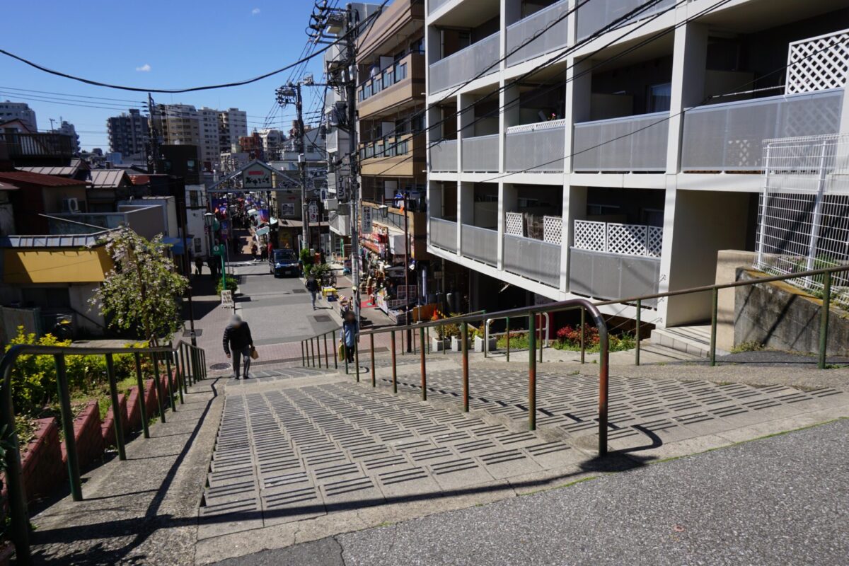 View of Yanaka Ginza after the Dan Dan staircase