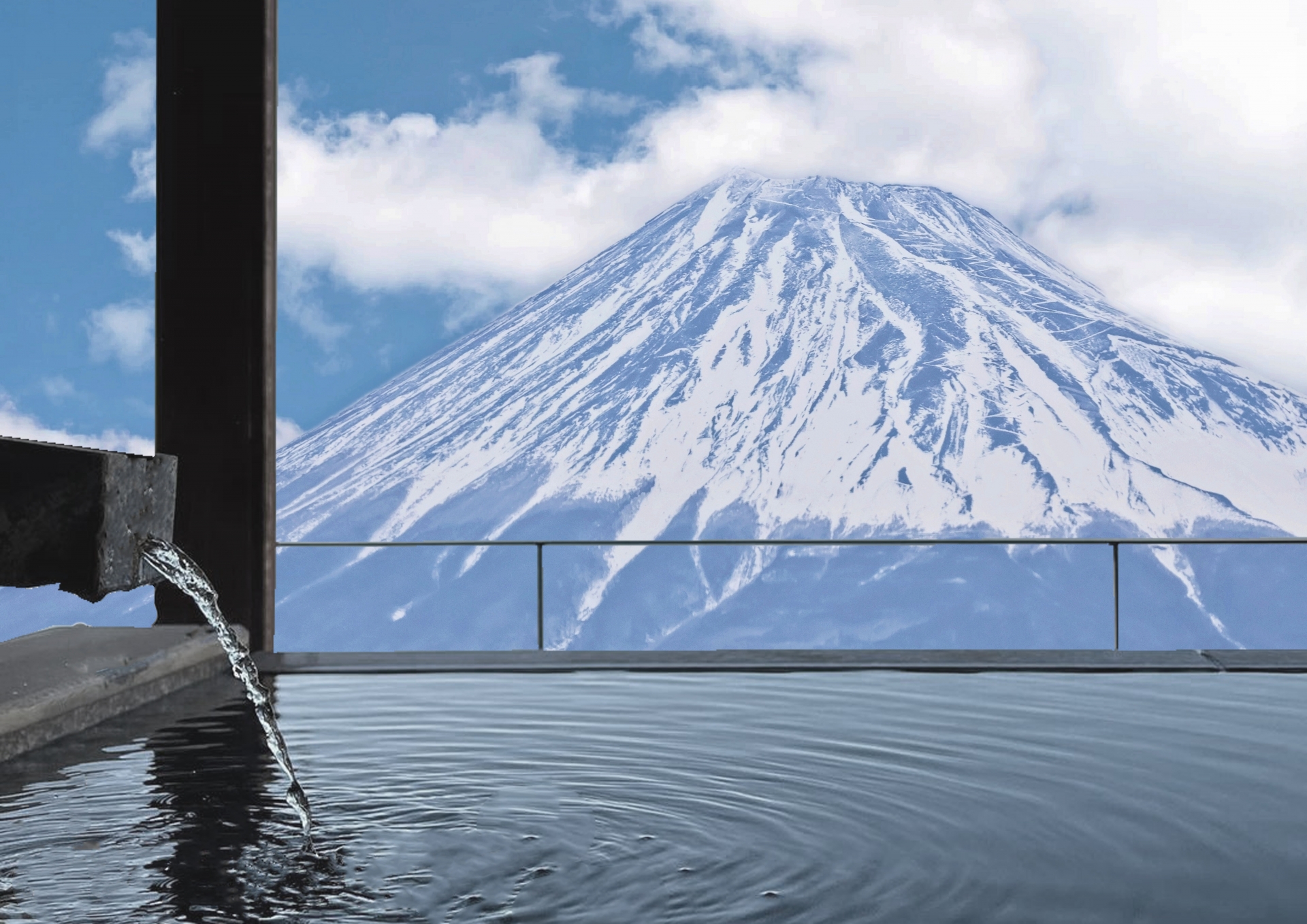 view of Mt. Fuji from Hot Spring